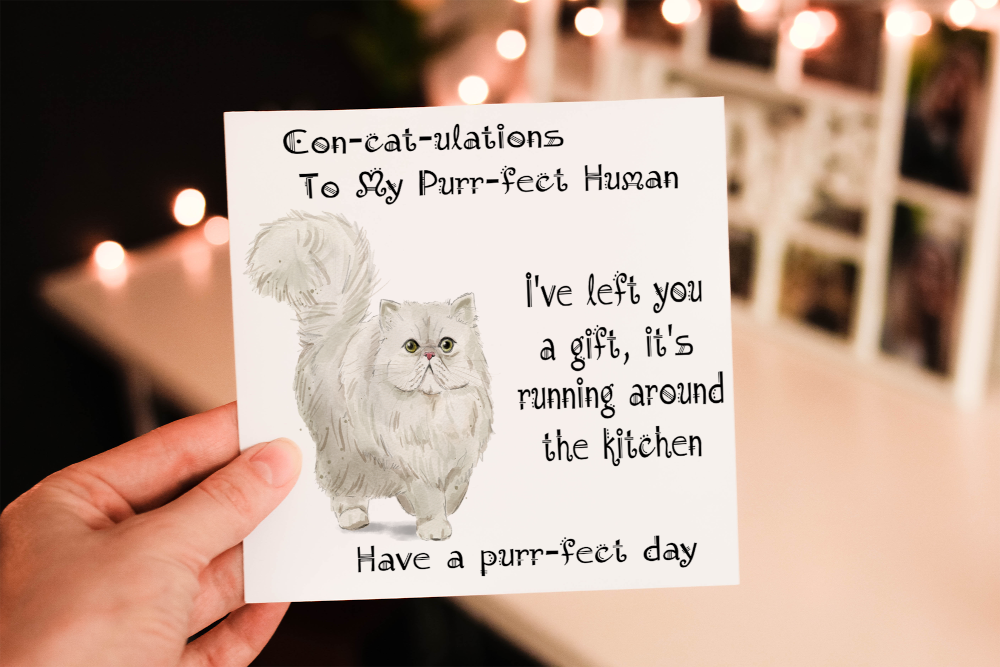 Persian Cat Birthday Card, Cat Birthday Card